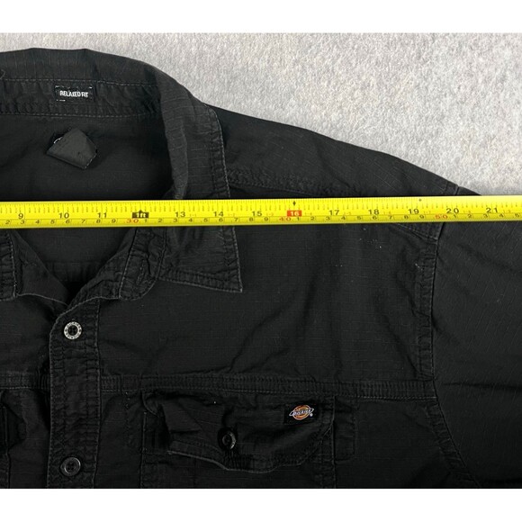 Dickies Mens XL Black Relaxed Fit Button Up Work Shirt Utility Durable Casual - Picture 7 of 14